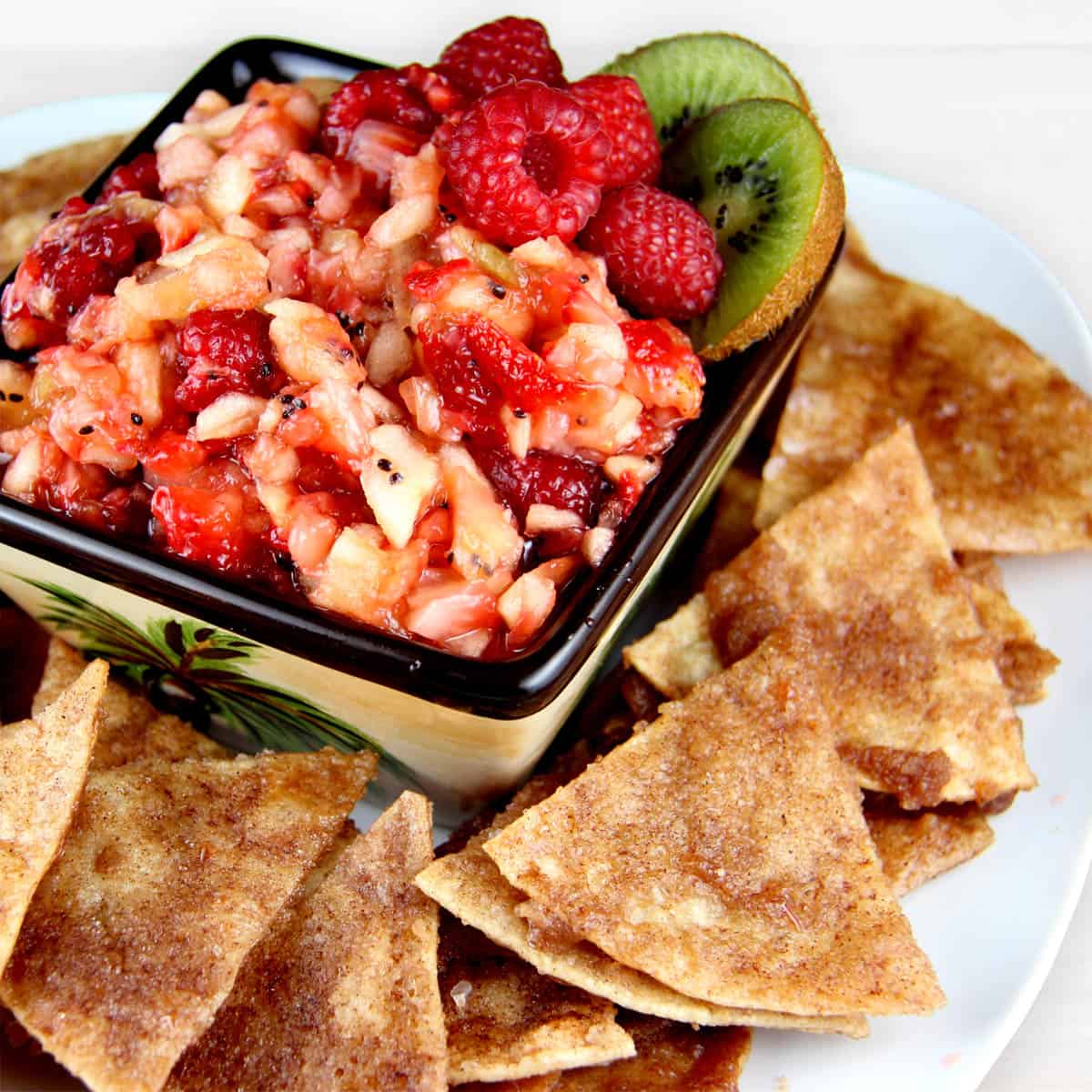 Healthy Fruit Salsa & Cinnamon Chips