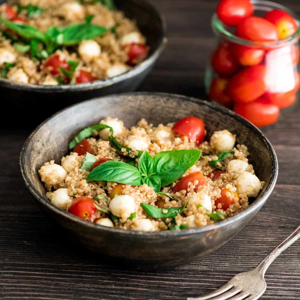 Balsamic Caprese Quinoa Salad